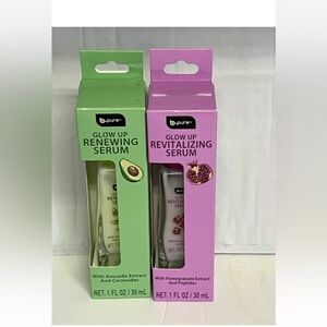b pure Glow Up Renewing and Revitalizing Serum Avocado Pomegranate extract.